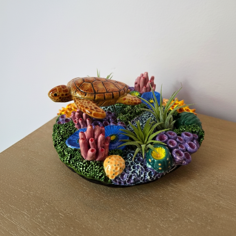 Sea turtle pottery piece
